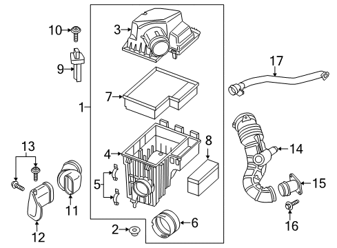 2016 Ford Transit-350 HD Filters Air Duct Diagram for CK4Z-9C623-B