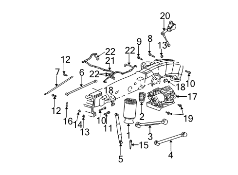 2008 Chevrolet Trailblazer Rear Suspension Rear Lower Control Arm Diagram for 15069838