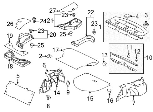 2009 Mitsubishi Lancer Interior Trim - Rear Body Screw-Tapping Diagram for MF453094