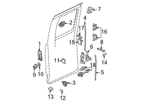 2003 GMC Sierra 2500 HD Hardware Latch Diagram for 10356952