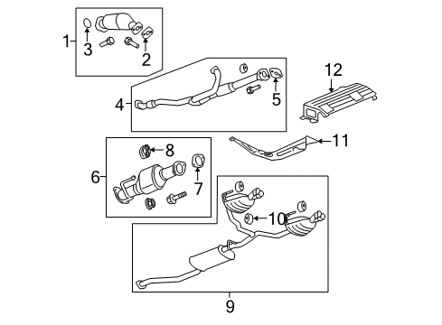 2012 GMC Acadia Exhaust Components Exhaust Muffler Assembly (W/ Exhaust Pipe & Tail Pipe) Diagram for 22757002