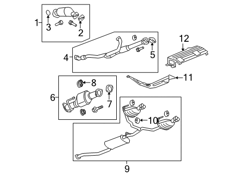 2009 GMC Acadia Exhaust Components Muffler W/Tailpipe Diagram for 22757000