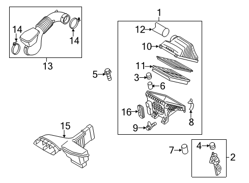 2011 Kia Optima Belts & Pulleys Air Cleaner Assembly Diagram for 281103R100