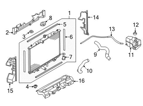 2017 Nissan Rogue Radiator & Components Air Guide-Radiator Side RH Diagram for 21559-6FM0A