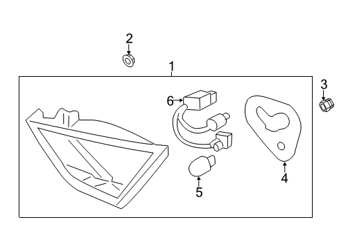 2014 Hyundai Sonata Bulbs Lamp Assembly-Rear Combination Inside, LH Diagram for 92403-3Q100