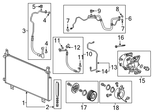 2019 Honda CR-V A/C Condenser, Compressor & Lines Exchanger Assy., Heat (Inner) Diagram for 80331-TLA-A01