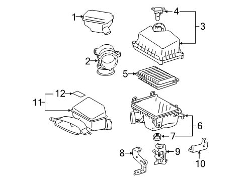 2015 Toyota Camry Air Intake Air Cleaner Body Diagram for 17701-0V020