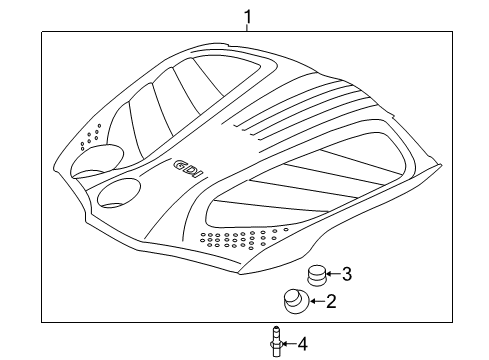 2014 Kia Sorento Engine Appearance Cover Bolt-Engine Cover Mounting Diagram for 29246-3CAA0