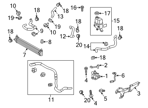 2012 Toyota Prius Inverter Cooling Components Reserve Tank Diagram for G92A0-47011