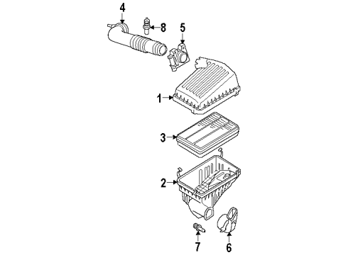 2004 Isuzu Rodeo Powertrain Control Cap, Air Cleaner Diagram for 8-97135-809-0