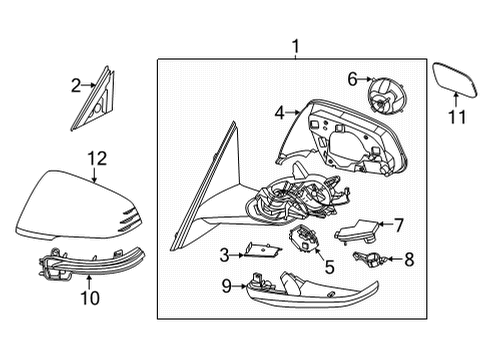 2020 BMW 228i xDrive Gran Coupe Mirrors SET OF COVERS MIRROR BASEPLA Diagram for 51169883906