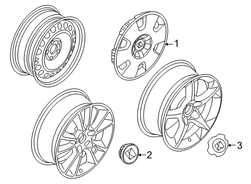 2008 Saturn Astra Wheel Covers & Trim Wheel Cover Diagram for 93358014