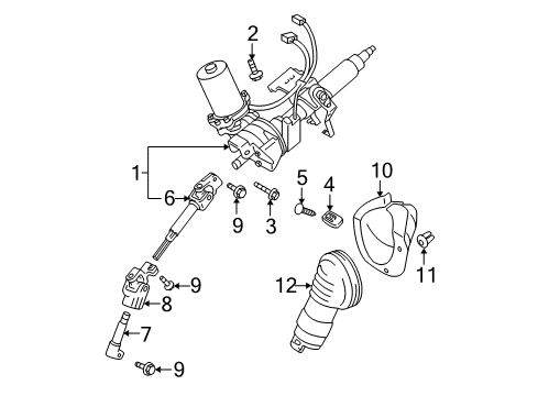 2004 Toyota Prius Steering Column & Wheel, Steering Gear & Linkage Coupling Diagram for 45209-12201