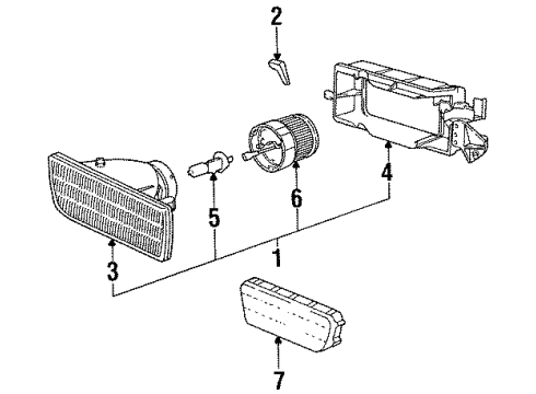 1998 BMW 318ti Bulbs Fog Lights, Right Diagram for 63178357390