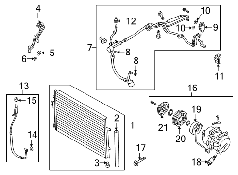 2021 Hyundai Palisade Air Conditioner Pipe & Tube Assembly Diagram for 97761-S8700