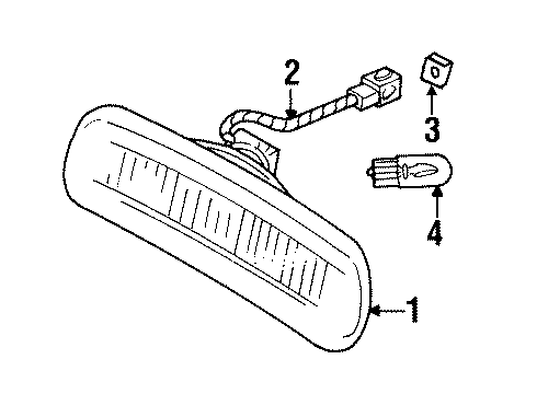 1997 Jeep Cherokee High Mount Lamps Lamp-High Mounted Stop Diagram for 55155614AE