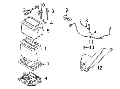 2003 Infiniti Q45 Battery Harness Assy-Engine Diagram for 24077-AR200