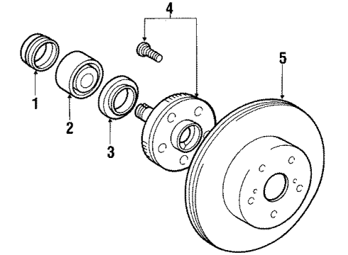 1986 Toyota Supra Front Brakes Cap, Front Hub Grease Diagram for 43514-14020