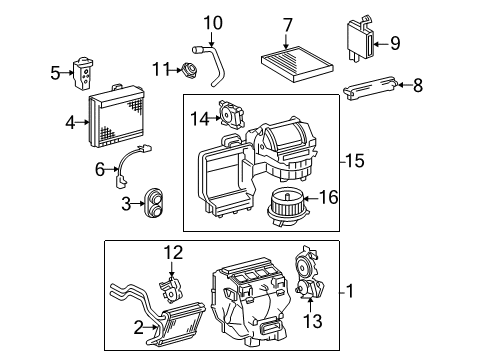 2007 Toyota Avalon Air Conditioner Damper Servo Sub-Assembly (For Recirculation & Fresh) Diagram for 87106-07140