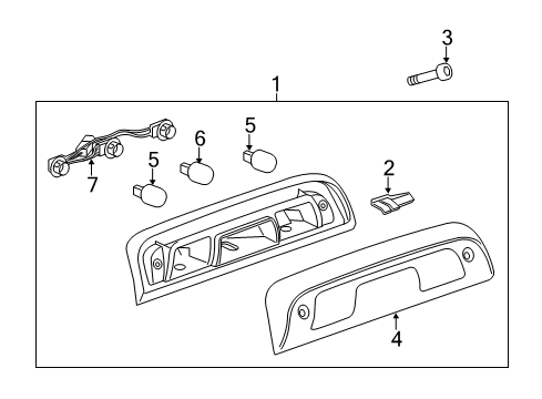 2019 Chevrolet Silverado 1500 High Mount Lamps Socket & Wire Diagram for 22869173