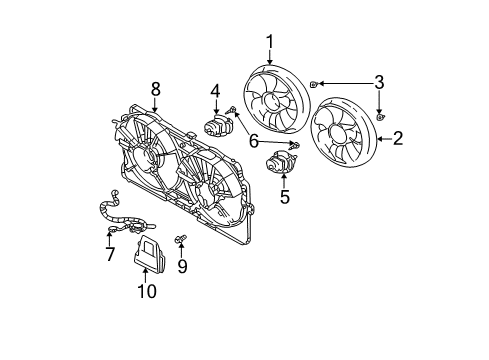 2000 Buick Regal Cooling System, Radiator, Water Pump, Cooling Fan Shroud Kit, Engine Electric Coolant Fan Diagram for 12463014