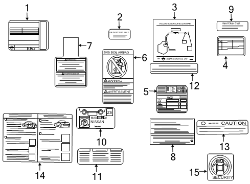 2007 Nissan 350Z Information Labels Label-Emission Control, A Diagram for 14805-EV10A