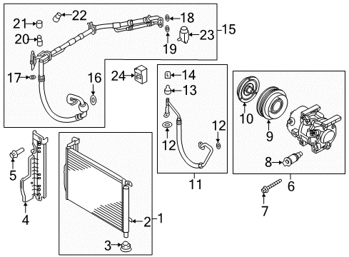 2018 Kia Optima A/C Condenser, Compressor & Lines Discharge Hose Diagram for 97762D5050