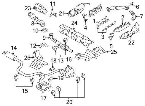 2008 Saab 9-3 Exhaust Components Exhaust Manifold Diagram for 55556230
