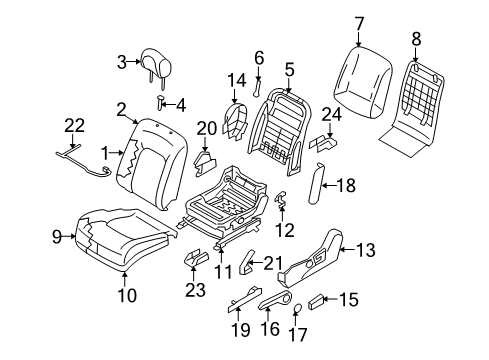 2013 Nissan Murano Driver Seat Components Finisher Assy-Cushion, Front Seat LH Diagram for 87380-1AA0A