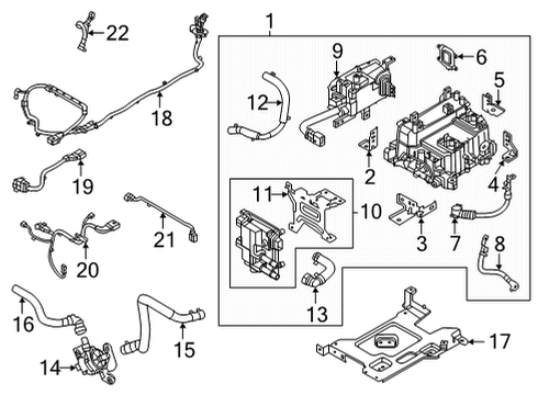 2022 Hyundai Tucson Electrical Components HPCU Bracket Diagram for 366A13DAE0
