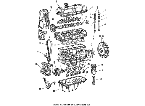 1985 Toyota Corolla Engine Parts, Mounts, Cylinder Head & Valves, Camshaft & Timing, Oil Pan, Oil Pump, Crankshaft & Bearings, Pistons, Rings & Bearings Gasket Kit, Engine O Diagram for 04111-16034