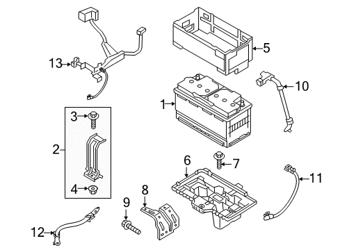 2019 Kia Sedona Battery Battery Wiring Assembly Diagram for 91852A9610