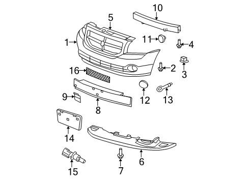 2008 Dodge Caliber Switches & Sensors Bracket Diagram for 5116152AA