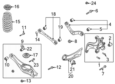 2022 Kia Niro EV Rear Suspension Rear Spring Pad, Upper Diagram for 55370-C1100