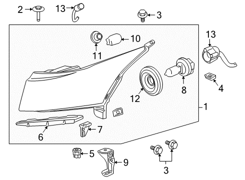 2016 Chevrolet Cruze Headlamp Components Harness Diagram for 42334470
