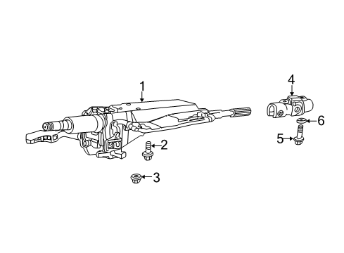 2005 Honda Civic Steering Column Assembly Column Assembly, Steering Diagram for 53200-S5S-G01