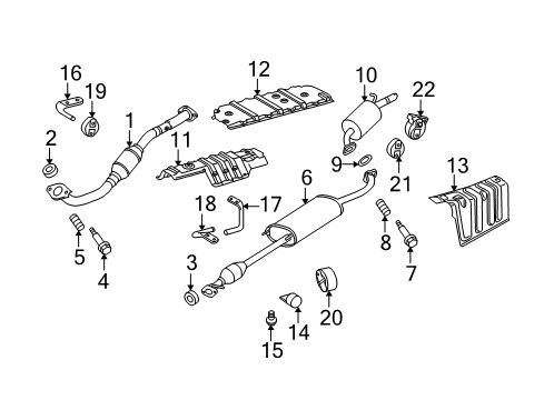 2012 Toyota Highlander Exhaust Components Rear Muffler Gasket Diagram for 17451-0V020