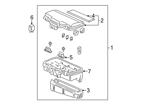 2006 Acura MDX Electrical Components Label, Relay Box Diagram for 38256-S3V-A01