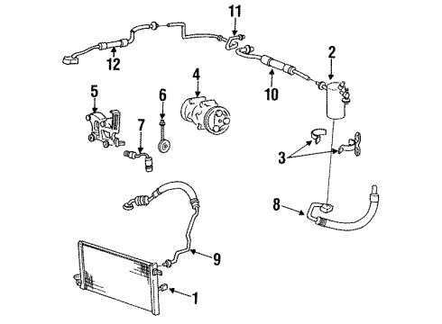 1991 Hyundai Scoupe Air Conditioner Hose-Discharge Diagram for 97762-23050