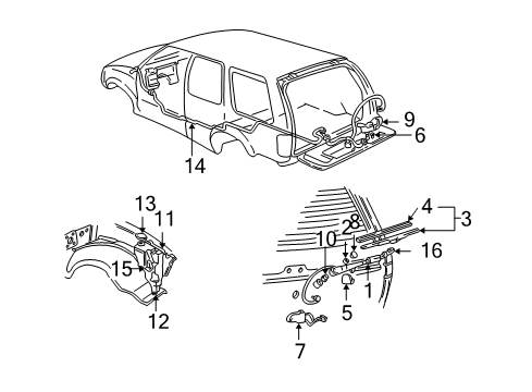 1997 GMC Jimmy Wiper & Washer Components Switch Asm-Rear Window Wiper Cutout Diagram for 15994852