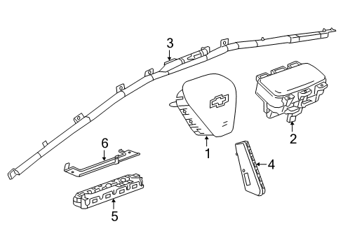 2017 Chevrolet Volt Air Bag Components Driver Air Bag Diagram for 84600864