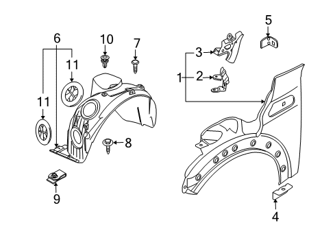 2014 Mini Cooper Fender & Components Torx Screw With Collar Diagram for 51712754669