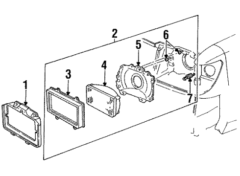 1984 Ford Tempo Headlamps Headlamp Assembly Diagram for E43Z13008C