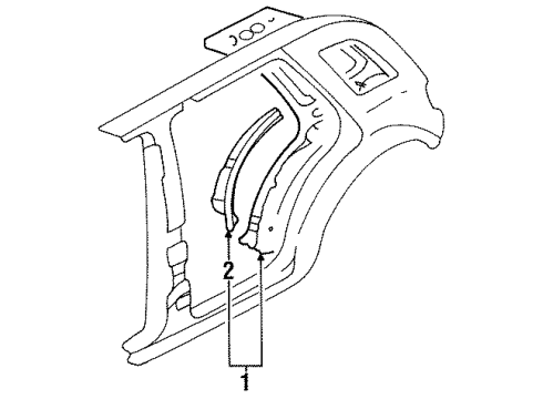 1995 Kia Sportage Quarter Panel - Inner Structure Wheel House In, LH Diagram for 0K01F71120A