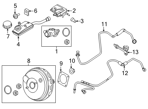 2014 Ford Transit Connect Hydraulic System Master Cylinder Reservoir Diagram for EV6Z-2K478-A