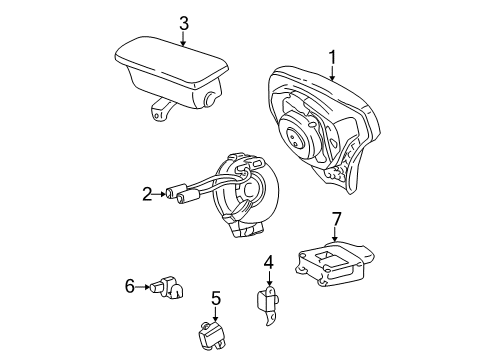 2003 Toyota Matrix Air Bag Components Side Sensor Diagram for 89860-02040