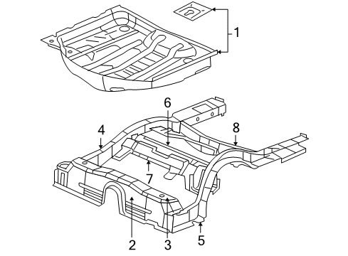 2006 Chrysler 300 Rear Body - Floor & Rails Pan-Rear Floor Diagram for 4780793AI
