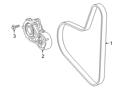 2019 Toyota Corolla Belts & Pulleys Serpentine Tensioner Diagram for 16620-0T010