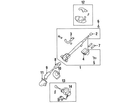 1994 Kia Sephia Steering Column & Wheel, Steering Gear & Linkage Joint-Steering Diagram for KK15032850