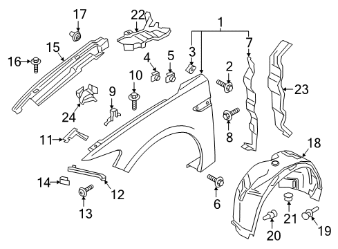 2019 Lincoln Continental Fender & Components Fender Diagram for GD9Z-16005-A